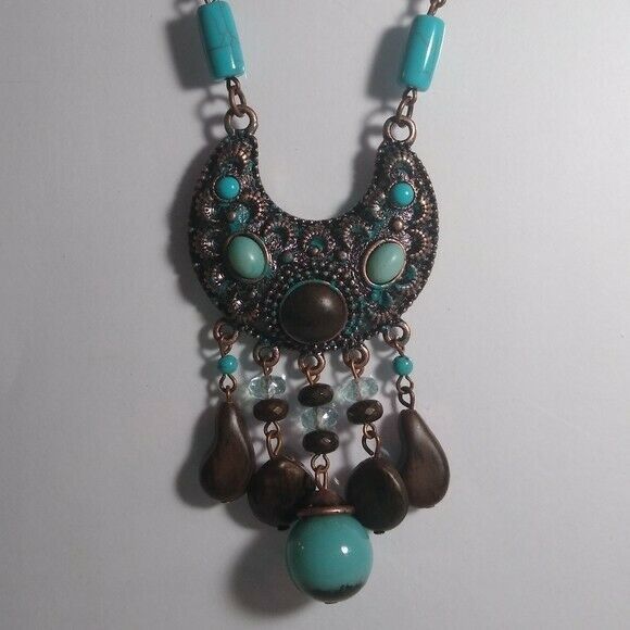 Boho Crescent Fringe Necklace - Picture 2 of 4